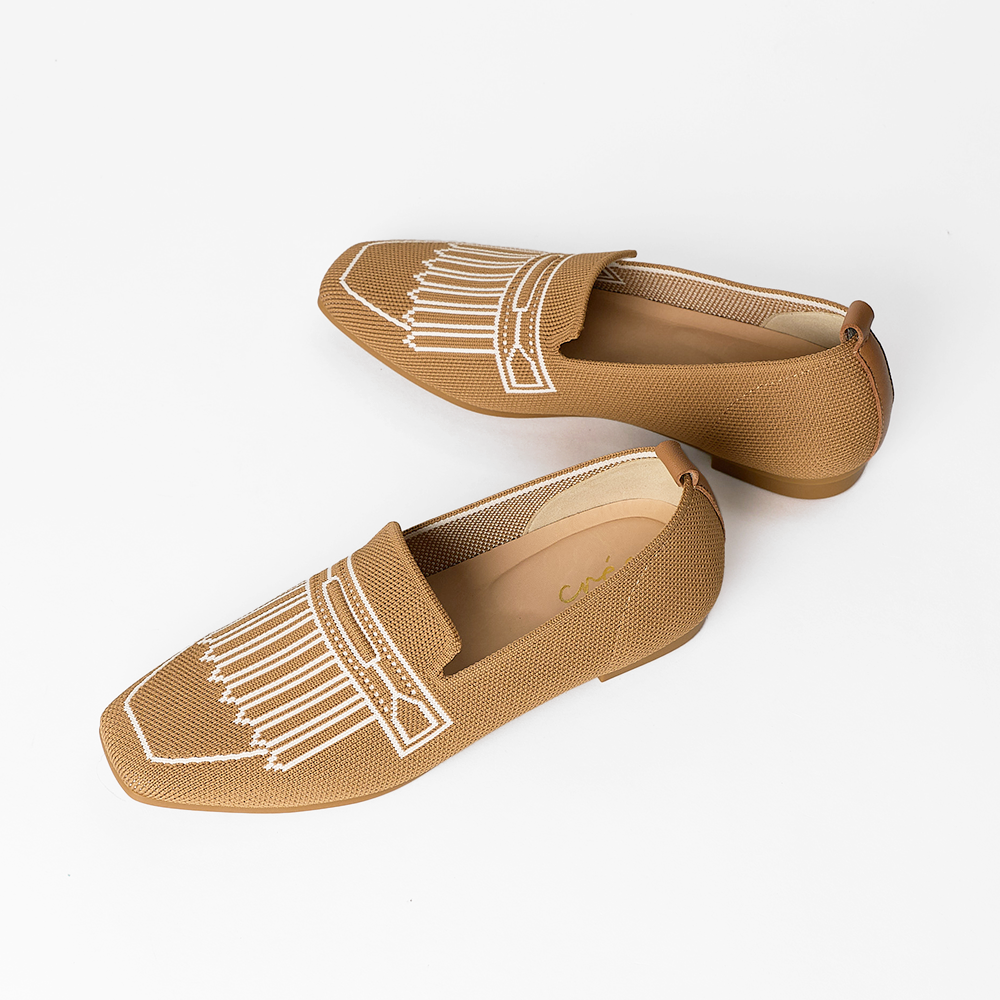 Pixel Fringe 浮雕流蘇方頭樂福鞋